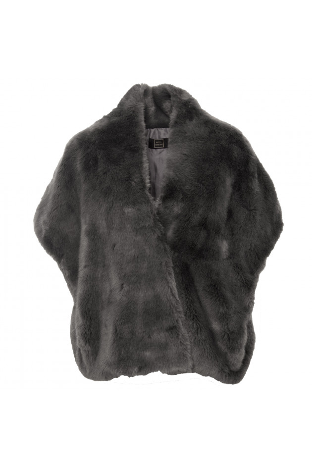Fellponcho in Grau