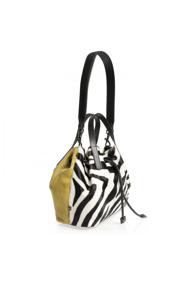 Gianni Chiarini Beuteltasche in Zebra/Gelb gemustert