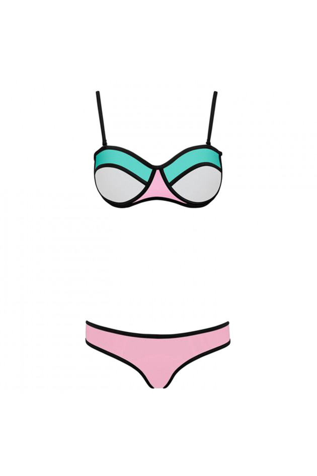 BONDI BORN AUSTRALIA Bikini ELLE FRESH BREEZE in Rosa/Türkis