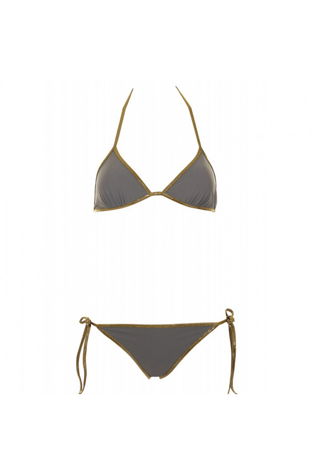 Tooshie Bikini HAMPTON REVERSIBLE in Taupe/Grün