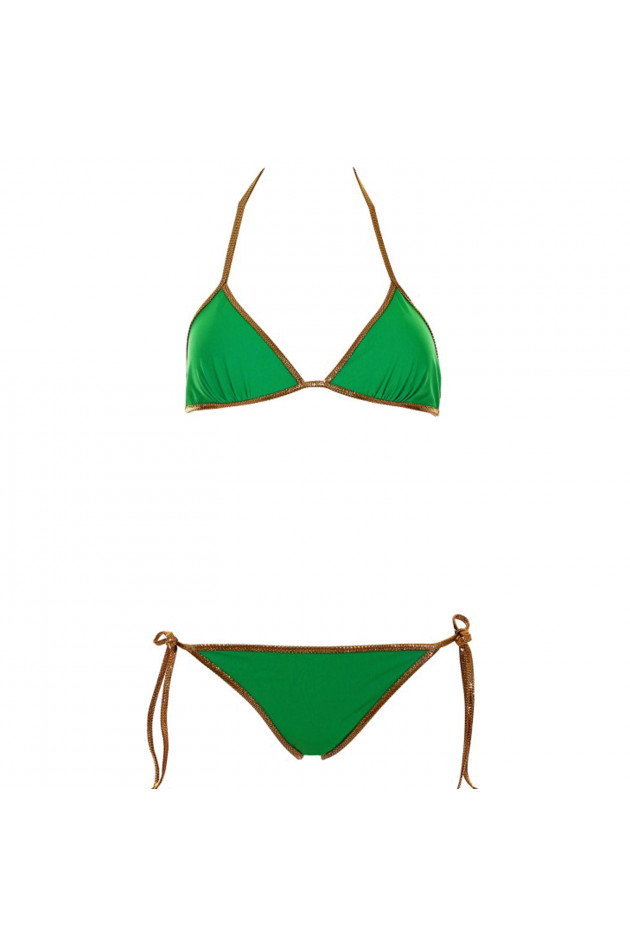 Tooshie Bikini HAMPTON REVERSIBLE in Taupe/Grün