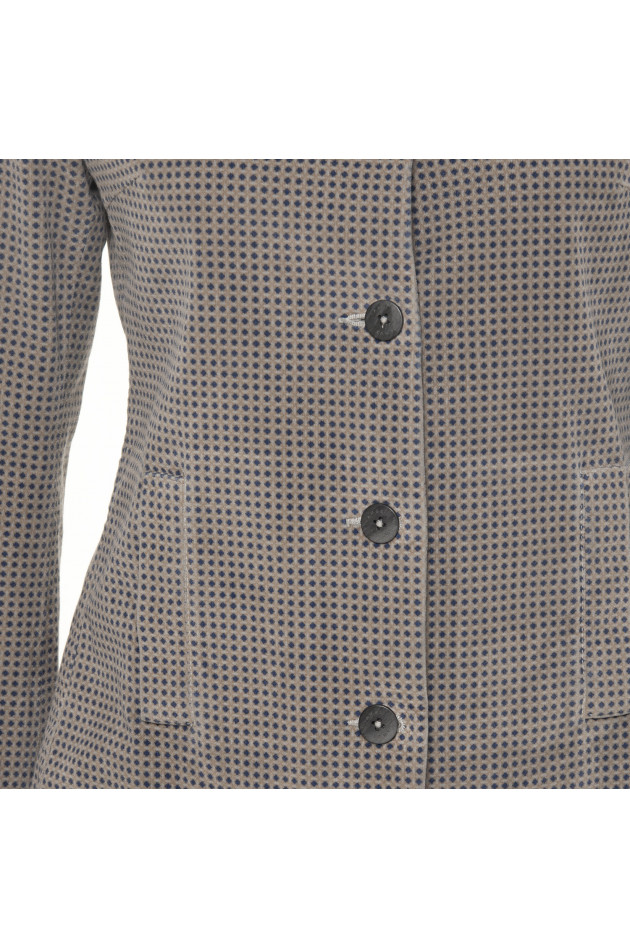 Ianux Blazer in Taupe/Blau gemustert