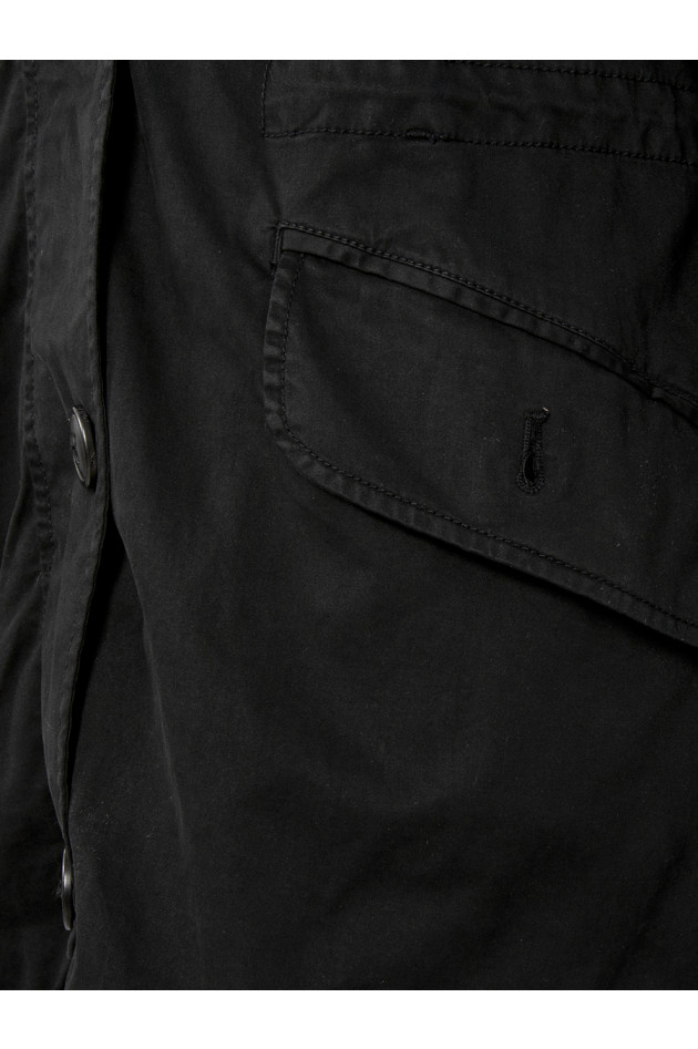 Blonde Parka mit Echtfellbesatz Schwarz