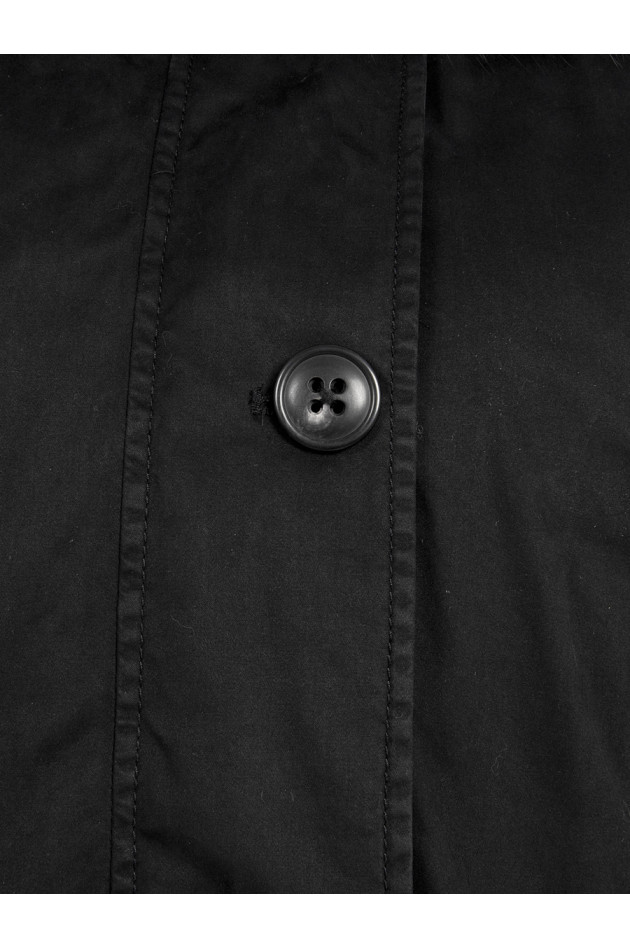 Blonde Parka mit Echtfellbesatz Schwarz