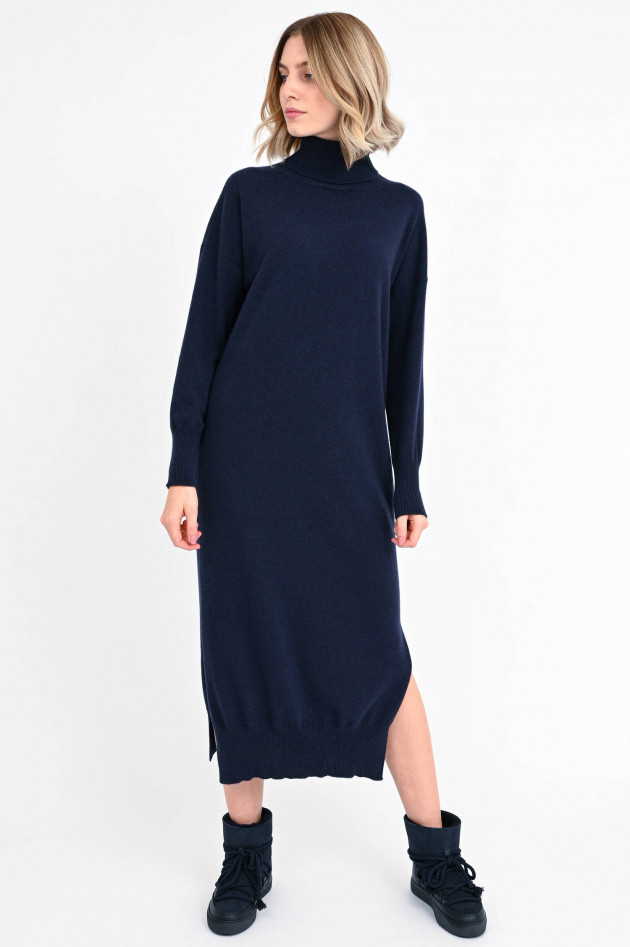 Blunoir Maxi-Strickkleid mit Rollkragen in Navy