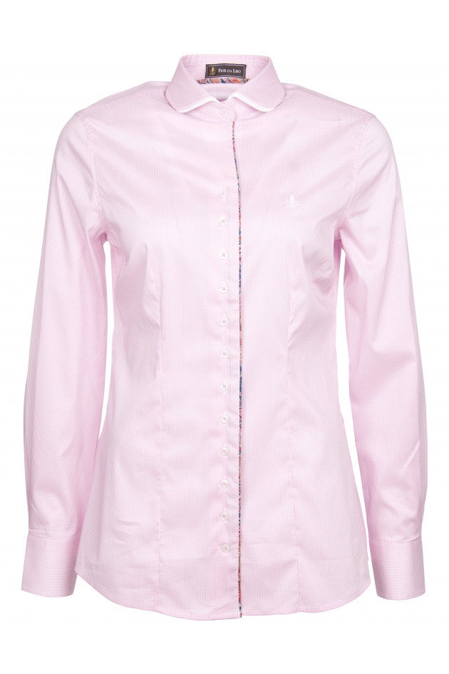 Fior da Liso Bluse in Rosa/Weiß kariert
