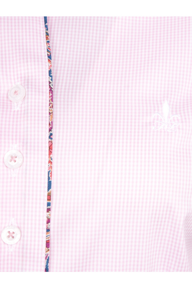 Fior da Liso Bluse in Rosa/Weiß kariert