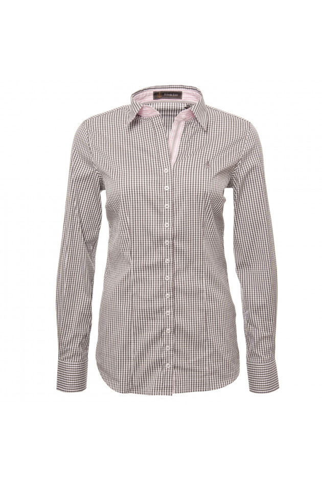 Fior da Liso Bluse in Taupe/Rosa