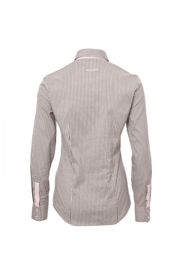 Fior da Liso Bluse in Taupe/Rosa