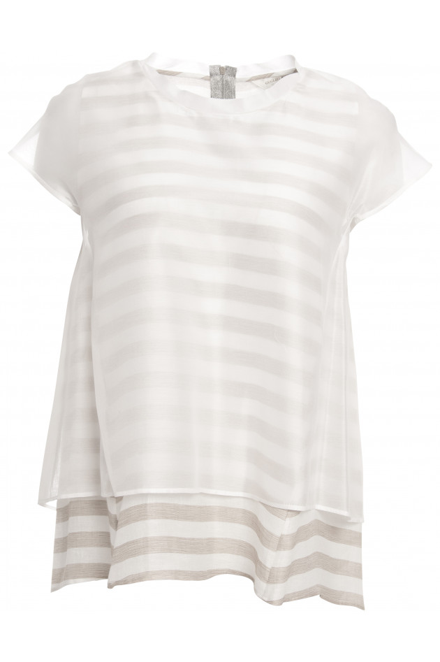 Guglielminotti Bluse in Weiß/Beige
