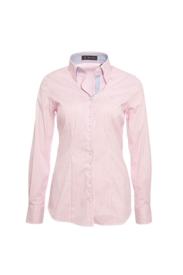 Fior da Liso Bluse Rosa/Weiß kariert