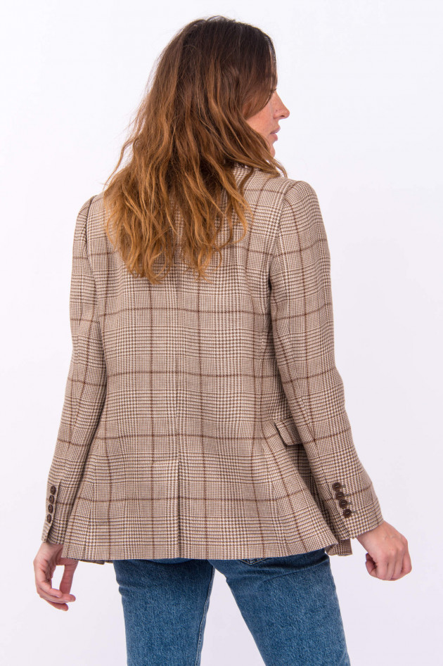 Brunello Cucinelli Glencheck-Blazer in Beige/Taupe gemustert