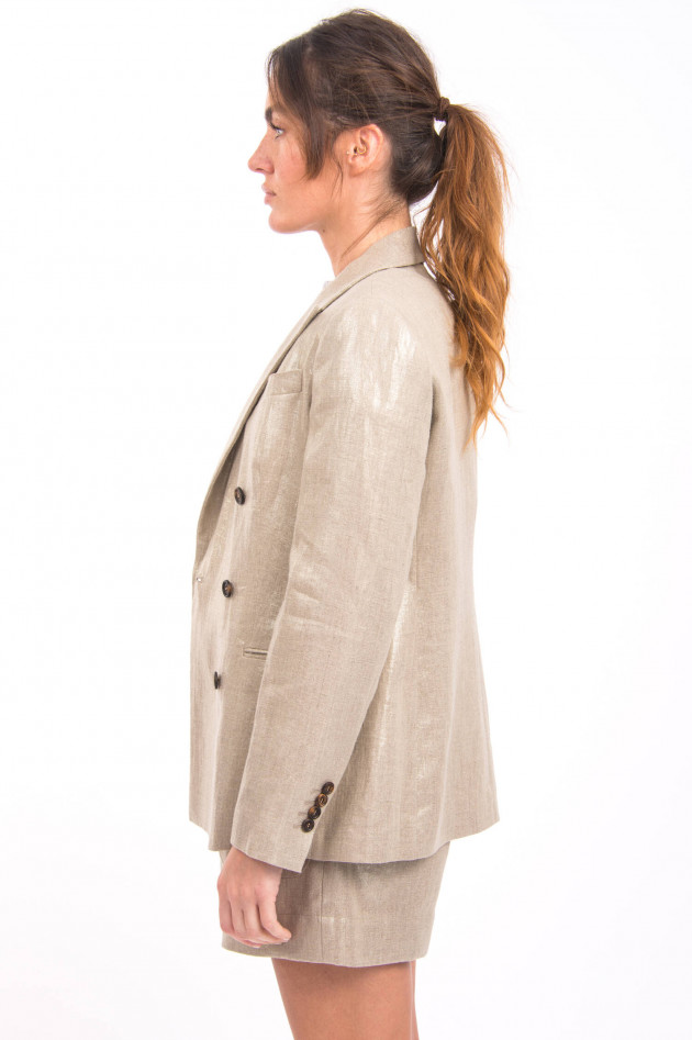 Brunello Cucinelli Blazer mit Schimmereffekt in Sand