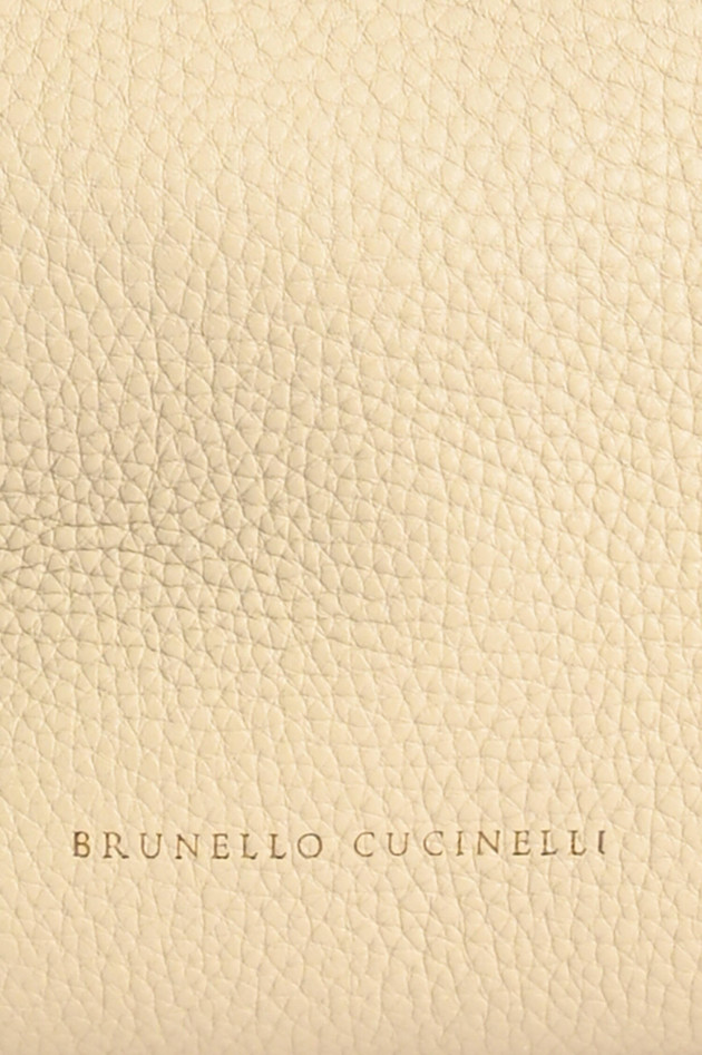 Brunello Cucinelli Clutch mit Schmuckstein-Besatz in Creme