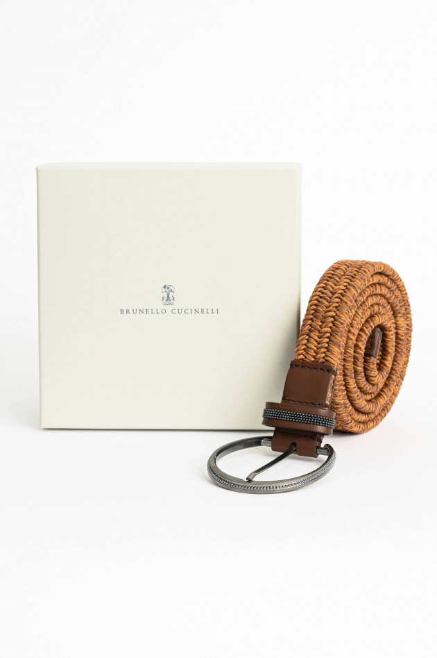 Brunello Cucinelli Stretch-Gürtel in Maronibraun