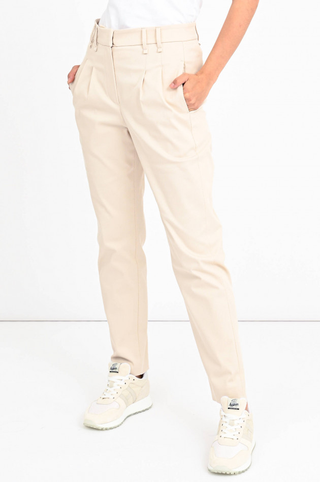 Brunello Cucinelli Klassische Hose mit Bundfalten in Creme