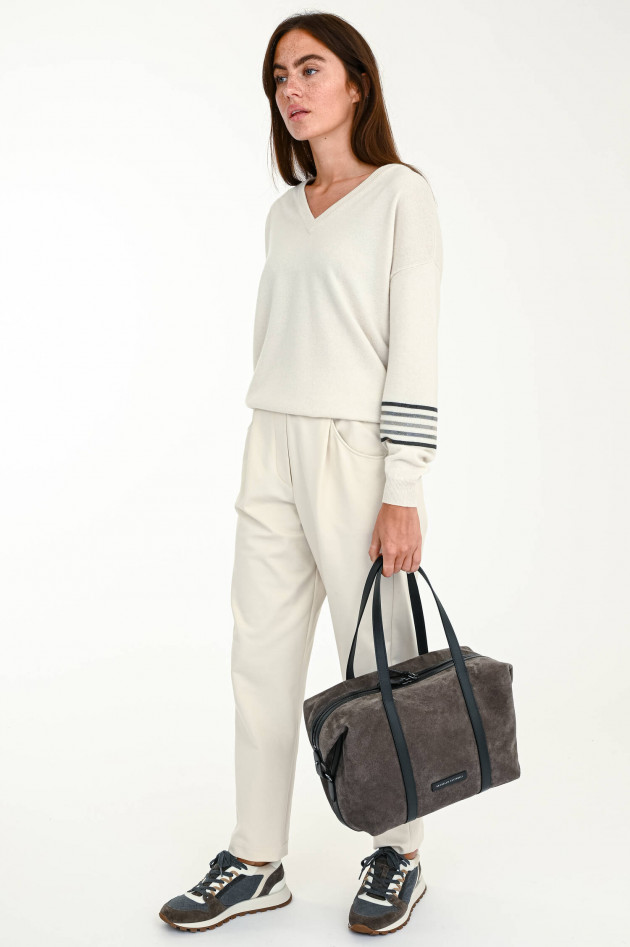 Brunello Cucinelli Jersey-Hose mit weitem Bein in Creme