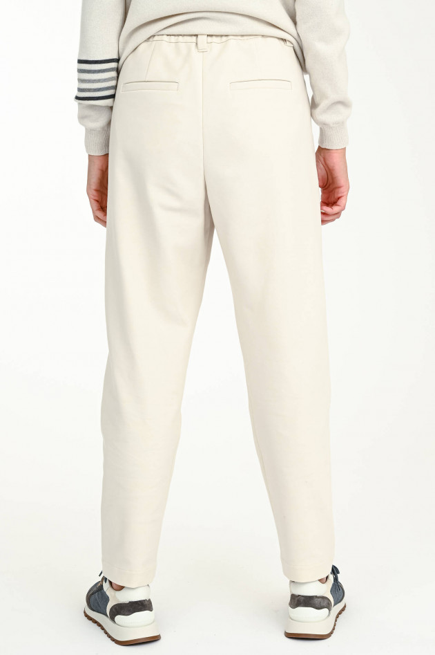 Brunello Cucinelli Jersey-Hose mit weitem Bein in Creme