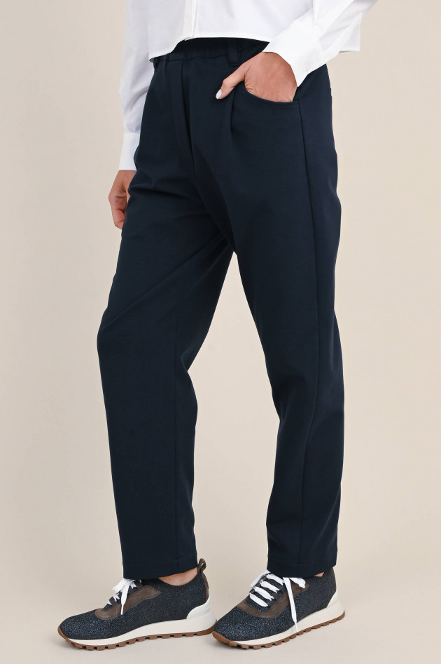 Brunello Cucinelli Baggy-Hose aus Jersey in Navy