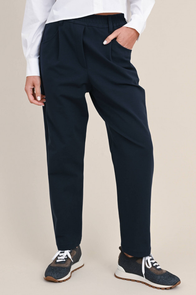 Brunello Cucinelli Baggy-Hose aus Jersey in Navy