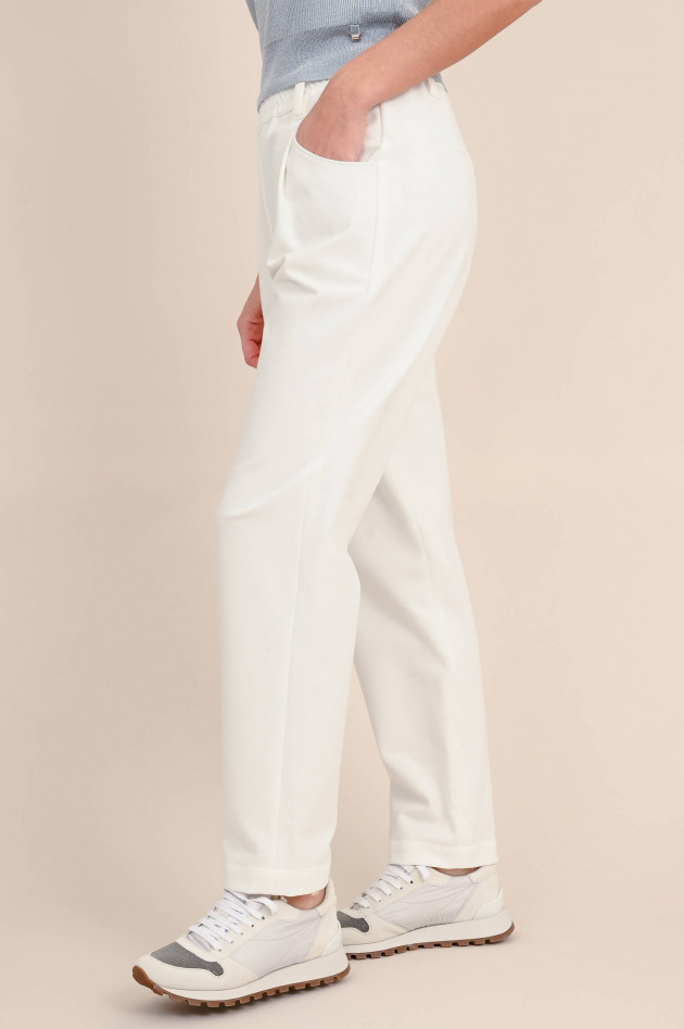 Brunello Cucinelli Hose mit elastischem Bund in Weiß