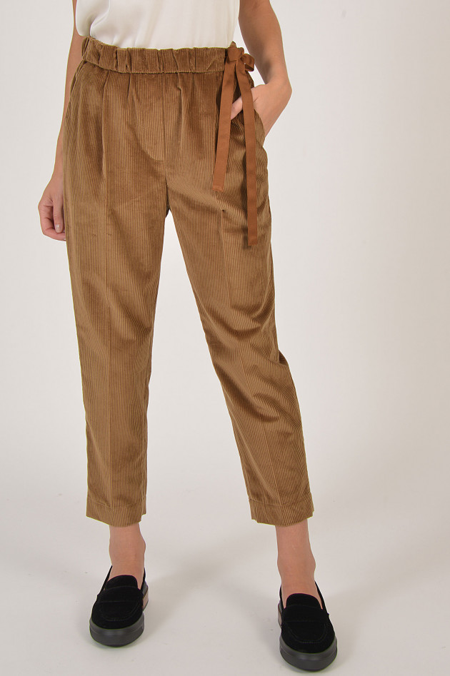 Brunello Cucinelli Cordhose aus Rippensamt in Cognac