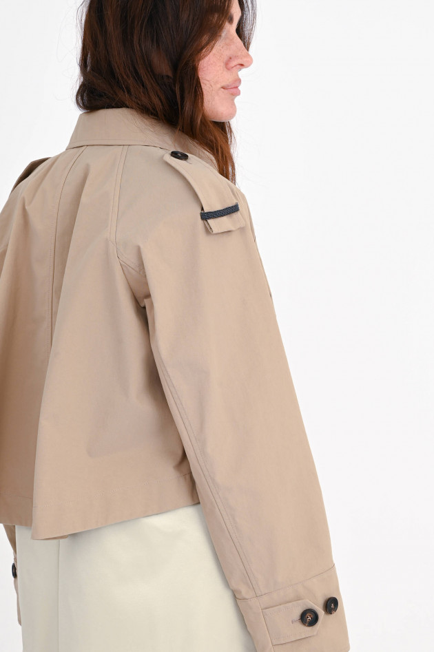 Brunello Cucinelli Kurze Jacke im Trenchcoat-Design in Beige