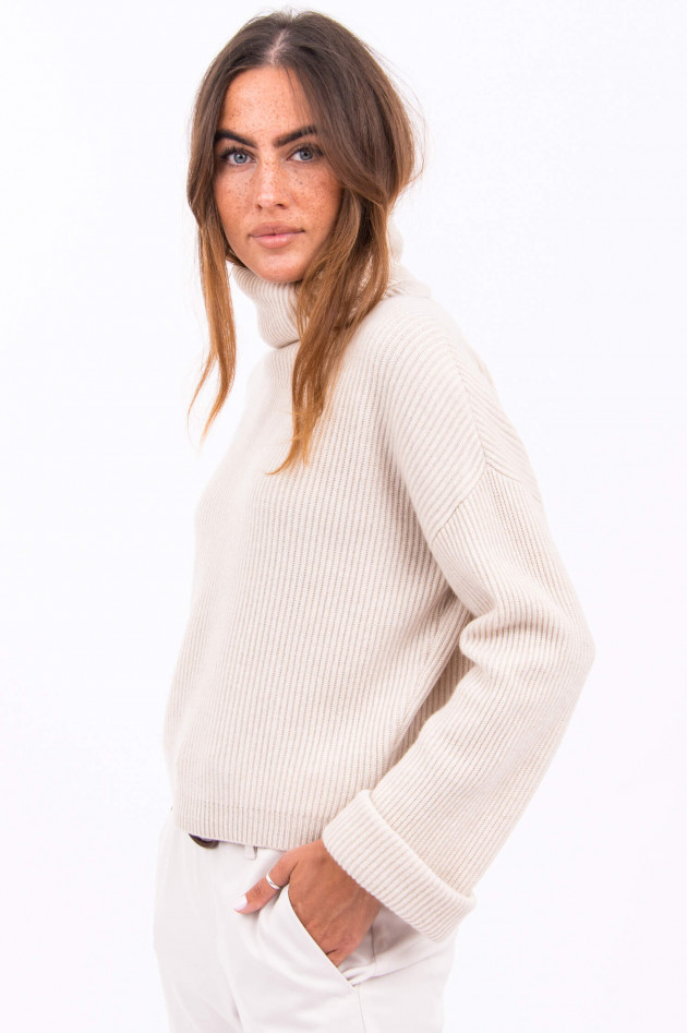 Brunello Cucinelli Patentstrick-Pullover in Natur