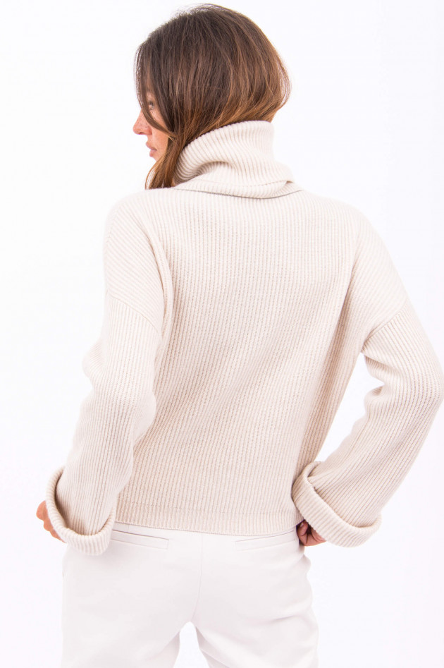 Brunello Cucinelli Patentstrick-Pullover in Natur