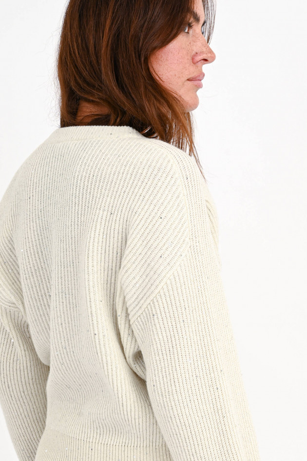 Brunello Cucinelli Pullover aus Cashmere und Wolle in Creme