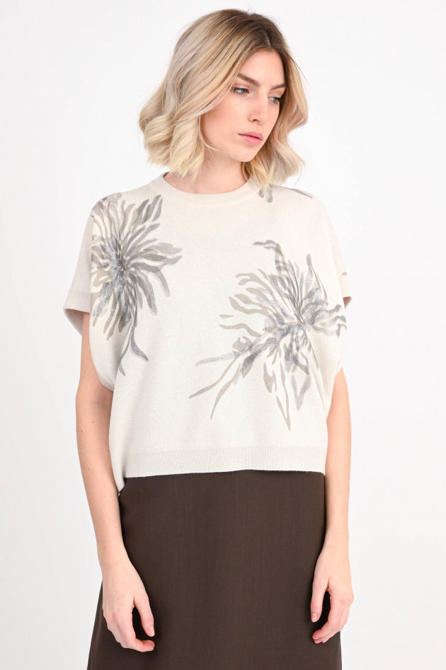 Brunello Cucinelli Pullover mit Sparkling Flower-Print in Creme