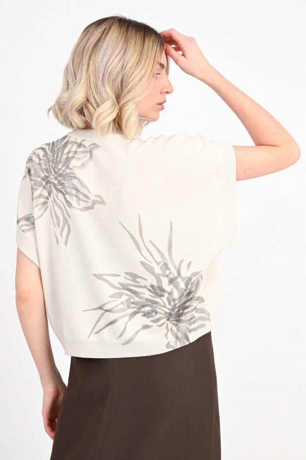 Brunello Cucinelli Pullover mit Sparkling Flower-Print in Creme