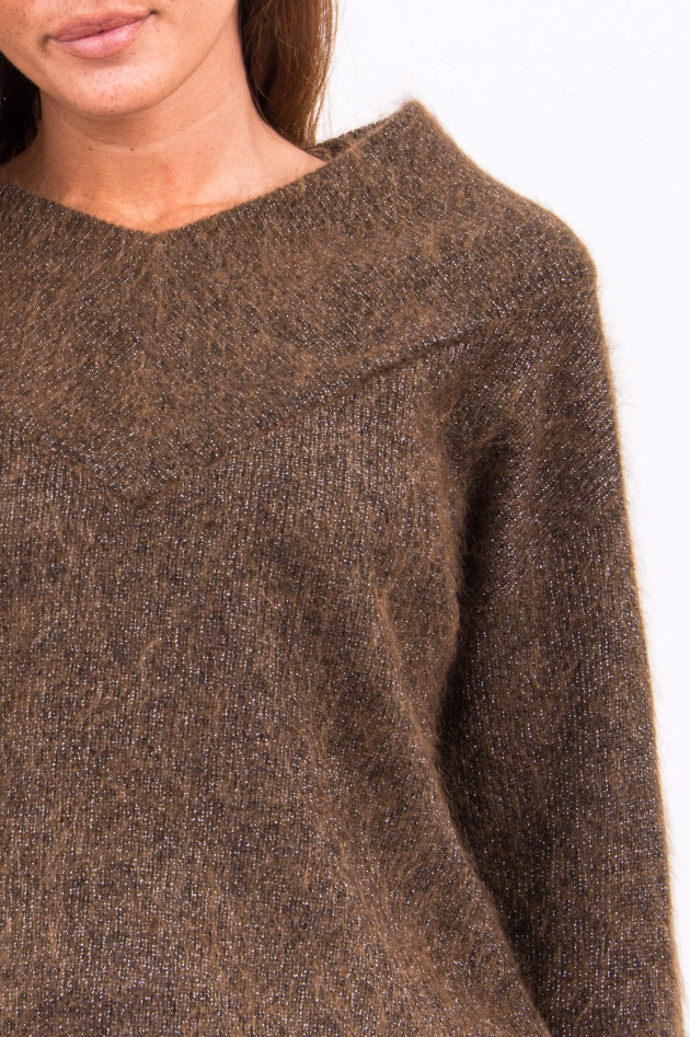 Brunello Cucinelli Pullover mit Luxes-Faden in Braun