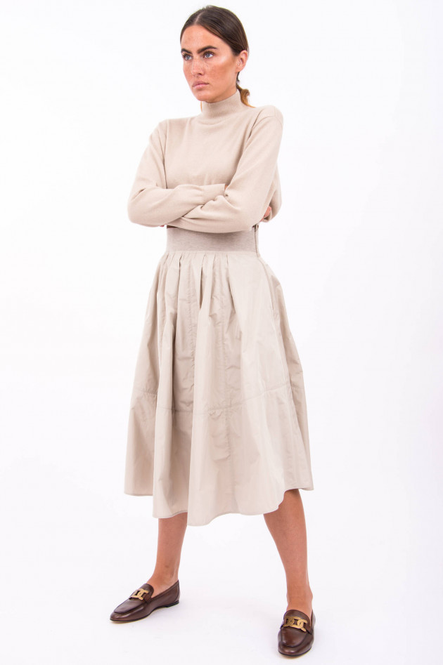 Brunello Cucinelli Weiter Rock mit hohem Bund in Beige