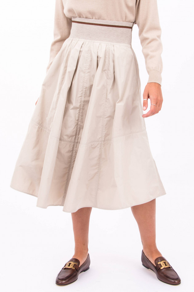 Brunello Cucinelli Weiter Rock mit hohem Bund in Beige