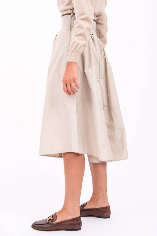 Brunello Cucinelli Weiter Rock mit hohem Bund in Beige