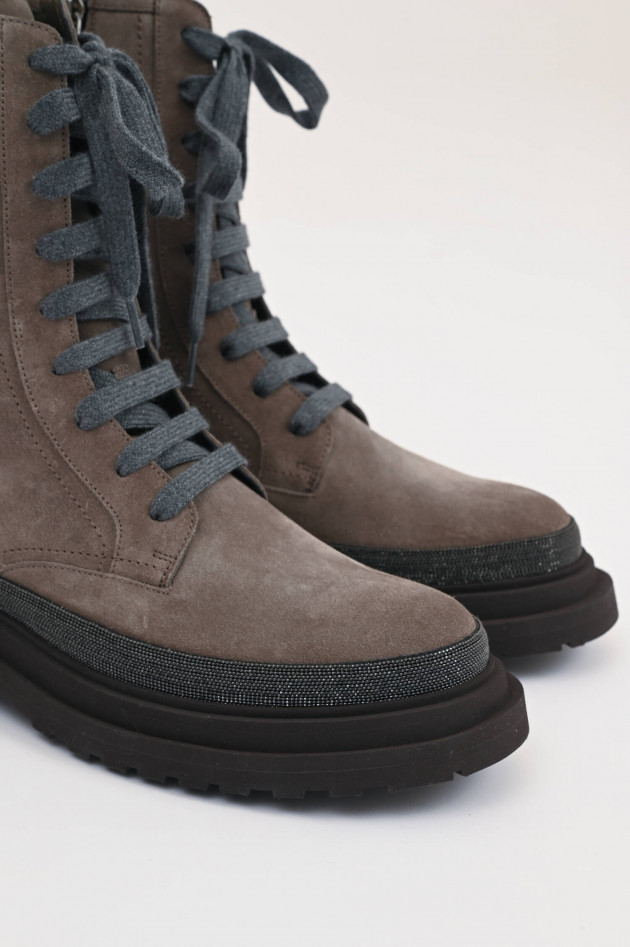 Brunello Cucinelli Stiefelette mit Molini-Details in Taupe