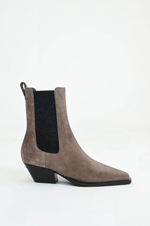 Brunello Cucinelli Stiefelette mit Molini-Perlen in Taupe