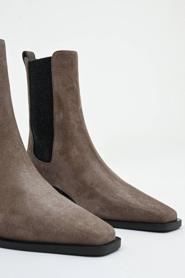 Brunello Cucinelli Stiefelette mit Molini-Perlen in Taupe