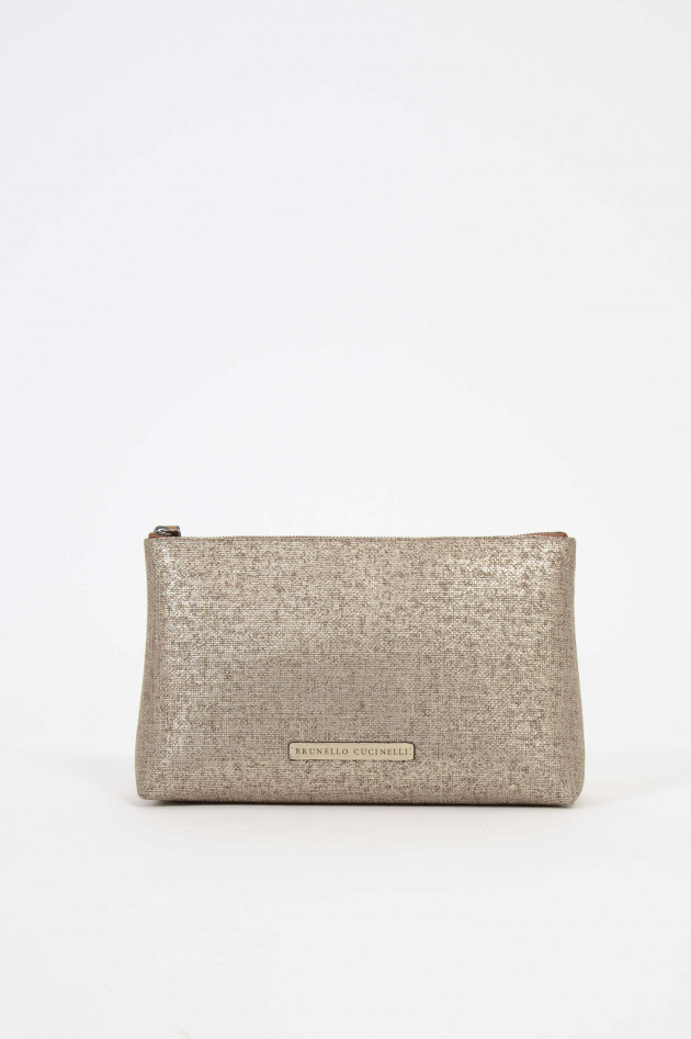 Brunello Cucinelli Tasche mit Beschichtung und Fransen in Beige