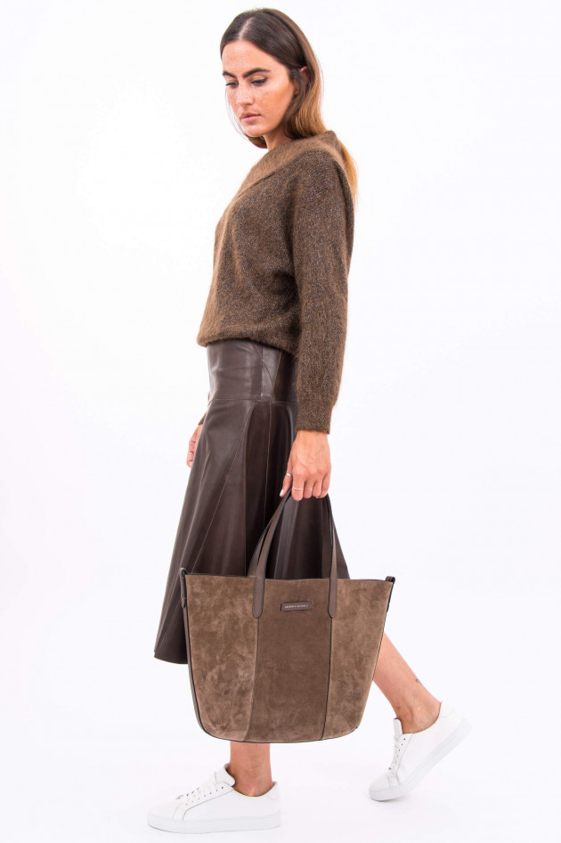 Brunello Cucinelli Velourledershopper im wendbaren Design in Braun