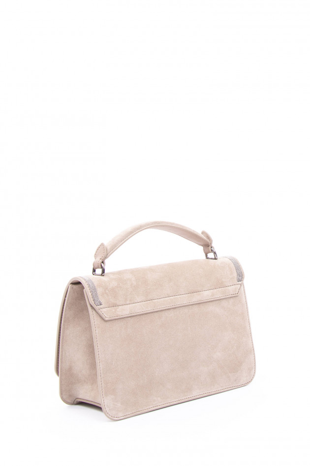 Brunello Cucinelli Henkeltasche aus Wildleder in Beige