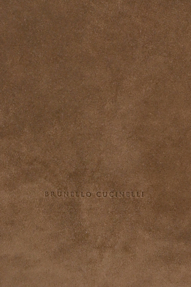 Brunello Cucinelli Tote aus Veloursleder in Braun