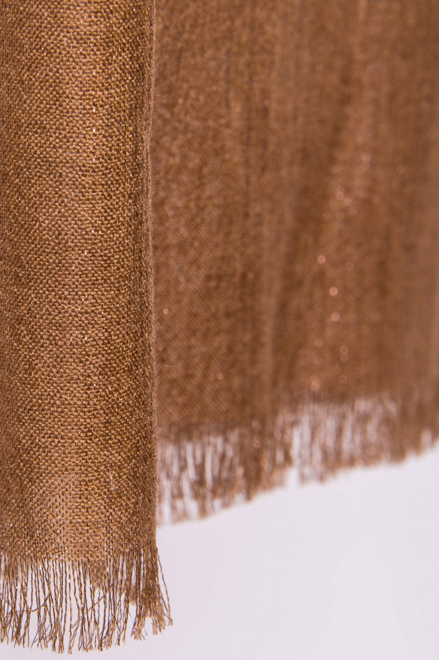Brunello Cucinelli Kaschmir-Mix Schal in Camel/Bronze