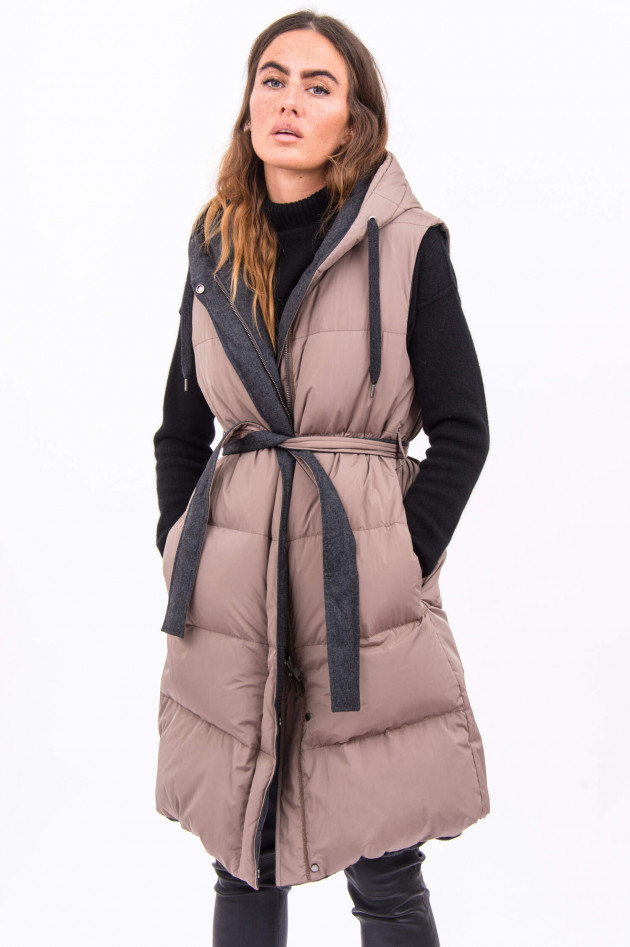 Brunello Cucinelli Wende-Gilet von in Mocca/Dunkelgrau