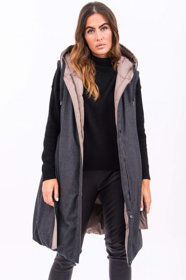 Brunello Cucinelli Wende-Gilet von in Mocca/Dunkelgrau