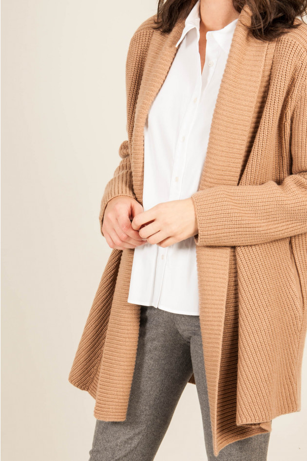 Bruno Manetti Strickweste aus Cashmere in Camel