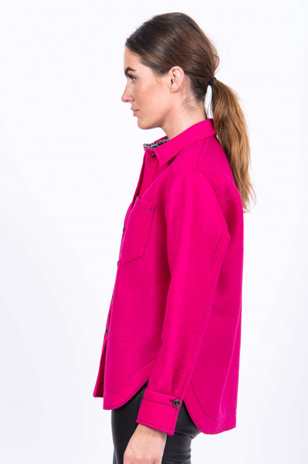 Caliban 820 Hemd-Jacke aus Wollmix in Pink