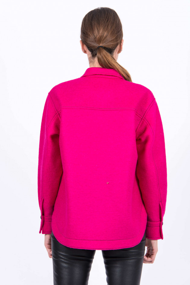 Caliban 820 Hemd-Jacke aus Wollmix in Pink