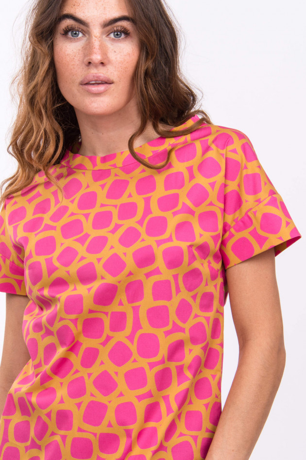 Caliban Blusenshirt in Pink geometrisch gemustert